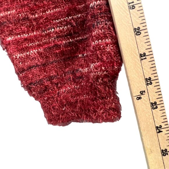 Knox Rose Cardigan Sweater Womens XL Burgundy Red Fuzzy Eyelash Tie Front Cozy - Picture 10 of 15